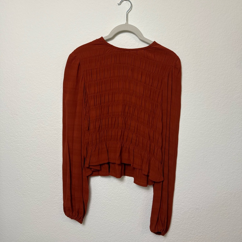 Autumn Red Long Sleeve Blouse